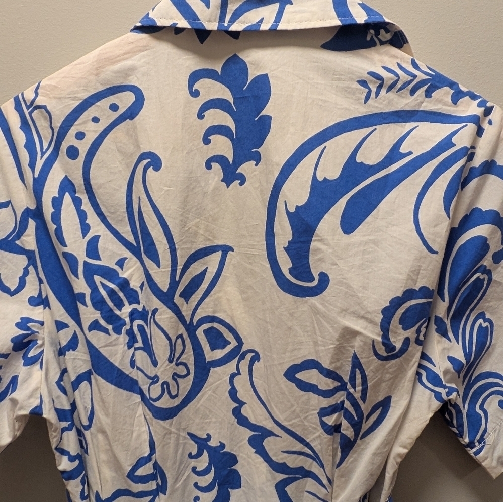 💙 Mavi Printed Blue Cotton Shirt Dress 💙Size Small - Picture 5 of 7